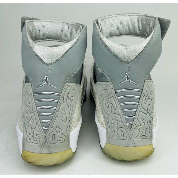 AIR JORDAN 20 LASER RETRO SIZE 13 WHITE METALLIC SILVER 743991 100 - Picture 5 of 16